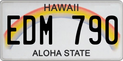 HI license plate EDM790