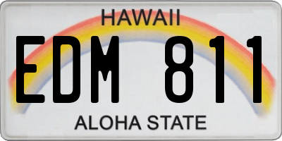 HI license plate EDM811