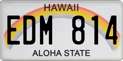 HI license plate EDM814