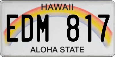 HI license plate EDM817