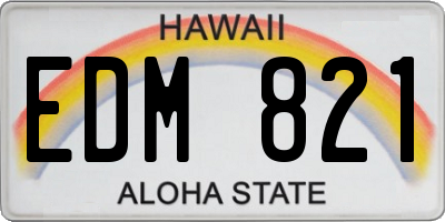 HI license plate EDM821