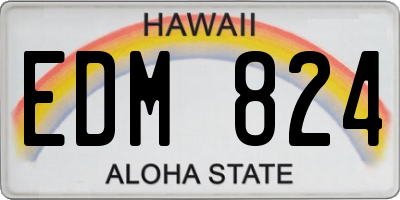 HI license plate EDM824