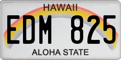 HI license plate EDM825