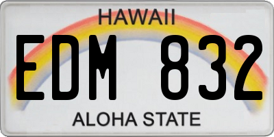 HI license plate EDM832