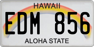 HI license plate EDM856