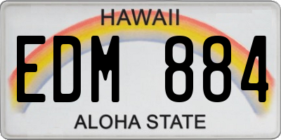 HI license plate EDM884