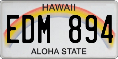 HI license plate EDM894