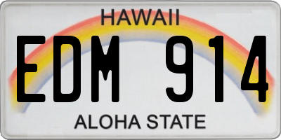 HI license plate EDM914