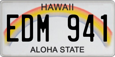 HI license plate EDM941