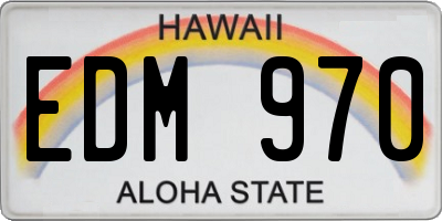 HI license plate EDM970