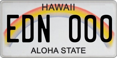 HI license plate EDN000