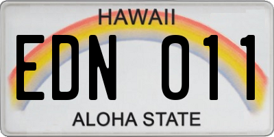 HI license plate EDN011