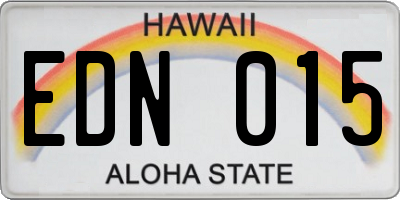 HI license plate EDN015
