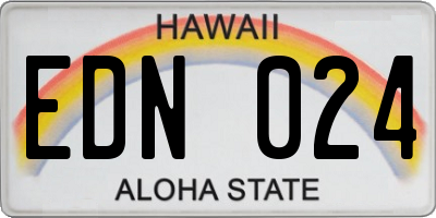HI license plate EDN024