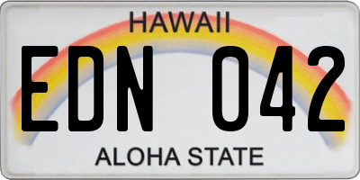 HI license plate EDN042