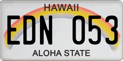 HI license plate EDN053