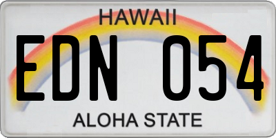HI license plate EDN054