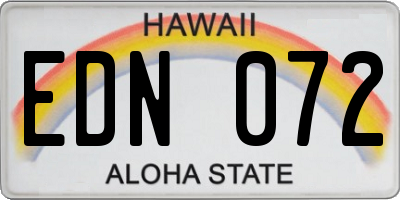 HI license plate EDN072
