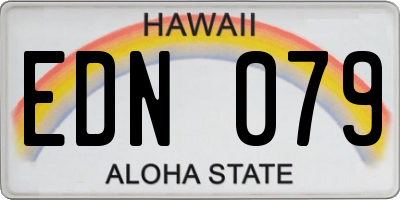 HI license plate EDN079
