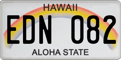 HI license plate EDN082
