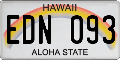 HI license plate EDN093