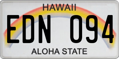 HI license plate EDN094