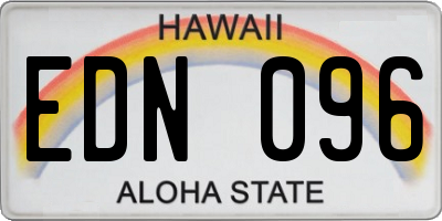 HI license plate EDN096