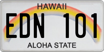 HI license plate EDN101