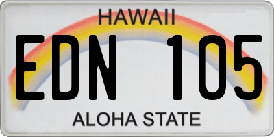 HI license plate EDN105