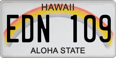 HI license plate EDN109
