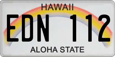 HI license plate EDN112