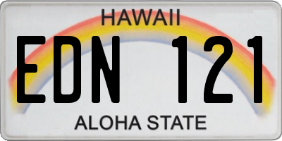 HI license plate EDN121