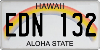 HI license plate EDN132