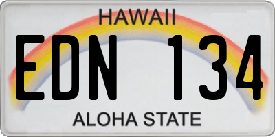 HI license plate EDN134