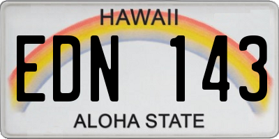 HI license plate EDN143