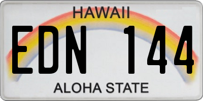 HI license plate EDN144