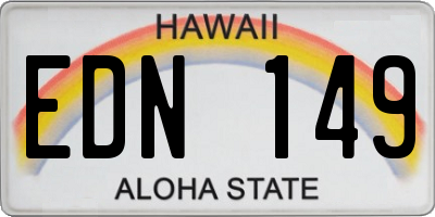 HI license plate EDN149