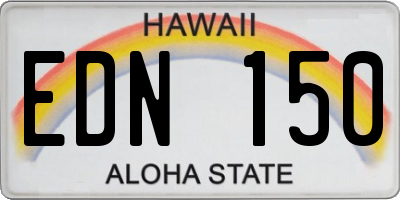 HI license plate EDN150