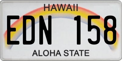 HI license plate EDN158