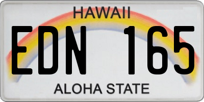HI license plate EDN165