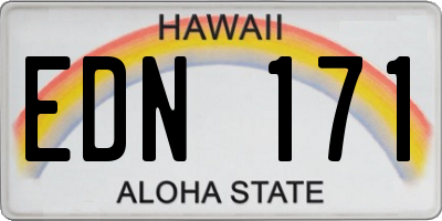 HI license plate EDN171