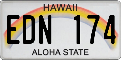 HI license plate EDN174