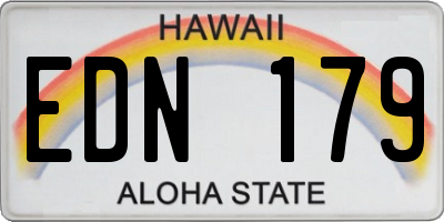 HI license plate EDN179
