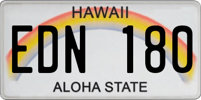 HI license plate EDN180