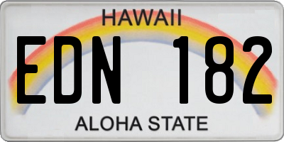 HI license plate EDN182