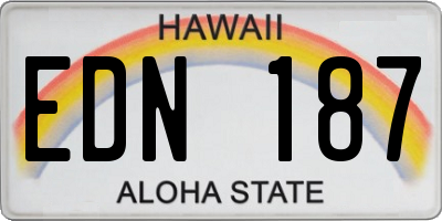 HI license plate EDN187