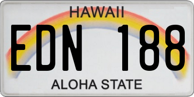 HI license plate EDN188