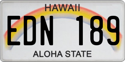 HI license plate EDN189