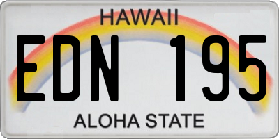 HI license plate EDN195