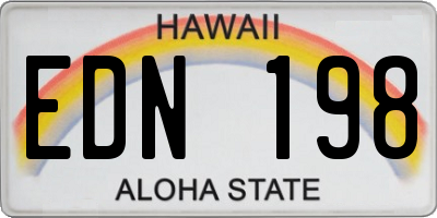 HI license plate EDN198